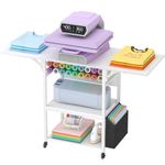 Lifewit 3 Tier Foldable Heat Press Table, Movable Heat Transfer Machine Stand with Vinyl Roll Holder, Heavy Duty Rolling Metal Workbench for T Shirt Printer Machine and Sublimation Printer