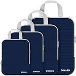 Doxaso Compression Packing Cubes Ultralight Expandable Suitcase Organiser Bags Water Repellent Travel Organiser for Backpack 4 PCS