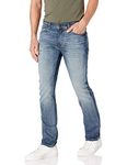 Buffalo David Bitton Men's Slim Ash Jeans, Authentic and Sanded Indigo, 32W x 30L