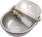 MACGOAL Stainless Steel Automatic Waterer Bowl with Float Valve Automatic Dog Water Bowl Water Trough for Dog Livestock Pig Chicken Goat Waterer with Drain Plug