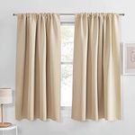 PONY DANCE Blackout Curtains & Draperies - Black Out Window Curtain 2 Panels Home Decoration Thermal Insulated Curtain Light Block Drapes Privacy Protect, 42 by 63 inches, Biscotti Beige, Set of 2