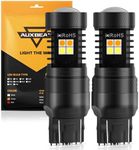 Auxbeam 7443 LED Bulbs W21/5W T20 7444NA Switchback Dual Color Bulbs 300% Brighter White and Amber Bulb for DRL Turn Signal Lights Parking Lights, Need Resistors to Avoid Possible Hyper Flash