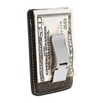 HOJ Co. Wyatt Money Clip Wallet | Minimalist Card Wallet with Money Clip | Slim Front Pocket Wallet | Full Grain Leather | Minimalistic Men's Wallet