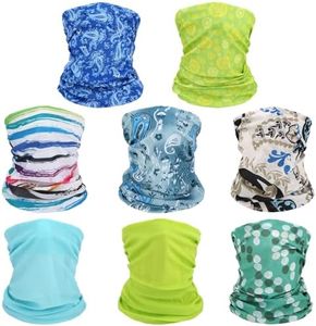 kilofly 6/8 pc Multi-purpose Seamless Headwear Bandanas Mixed Set Value Pack