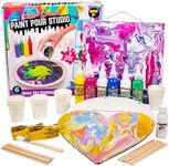 Original Stationery Color Craze Paint Pour Studio, Pour Painting Kit with Art Supplies Like Pouring Paint, Art Boards & Gold Sheets to Make Art Fun Painting Kits for Kids Ages 8, Ideal Christmas Gift