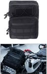 FVMOTO Universal Club Style Utility Molle Traveller Bar Handlebar T-Bar Bag Handle Bags, Fit For Harley Dyna Street Bob FXBB Softail Sportster, Tool Pouch Trunk Storage Bag, Black (DSCBB000-HD)