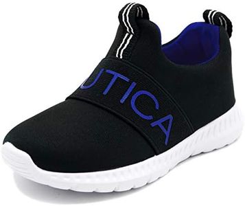 Nautica Kids Boys Slip-On Sneakers: Stylish and Comfortable Athletic Shoes for Boys and Girls in Toddler and Little Kid Sizes-Mattoon-Black/Blue-6