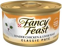 Purina Fancy Feast Tender Chicken and Liver Feast Classic Grain Free Wet Cat Food Pate - (Pack of 24) 3 oz. Cans