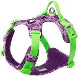 Chai's Choice Dog No Pull Harness with Quick Release Neck Strap Medium (Tropic Purple) | Comfortable & Secure Adjustable Strap with Double Leash Clips | Soft Padded Vest for No-Choke & Easy Release