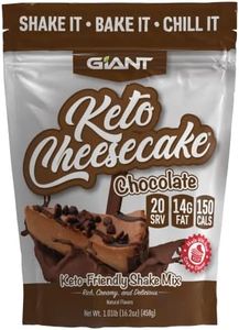 Giant Sports Keto Cheesecake Shake Mix - Delicious Low Carb, Ketogenic Diet Gluten Free Powder Mix - Works Great with Almond Milk - Chocolate (20 Serving Bag)