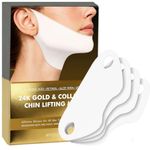 4-Pack V-Line Lifting Face Mask, 24K Gold & Collagen Jawline Shaper, Hyaluronic Acid & Vitamin E for Face Lift, Firming & Hydrating Skincare Treatment