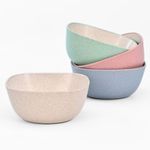 Eha Earth-Friendly Small Soup Bowl | Ice Cream Bowl | Dessert Bowls | 300 ml | Made with Bamboo Fibers & Rice Husk | Microwave Safe Bowl | Serving Bowl Set of 4 | Multicolor