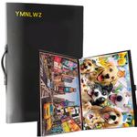 YMNLWZ Puzzle Storage 1000 Pieces Large-Capacity Storage Puzzle, 20 Transparent Pockets, Portable, Dustproof and Stain-Proof, Suitable for Puzzle Lovers to Collect Puzzle Storage Gifts (Black)