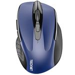TECKNET Wireless Mouse (2.4G & BT5.0/3.0) Silent Mouse 4800 DPI Computer Mouse 6 Buttons Bluetooth Mouse, USB Mouse Wide Compatibility - Blue
