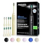 BAOVERI Electric Toothbrush for Adults&Kids, Rechargeable Sonic Toothbrushes, 8 Brush Heads,5 Modes&3 Intensities, 2-Min Smart Timer, 4 Hours Charge for 60 Days