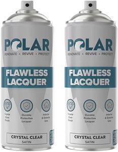 Polar Clear Satin Flawless Lacquer Spray - 2 x 13.5 Fl Oz - Clear Coat Spray Paint - Non-Yellowing & Scratch Resistant - Interior & Exterior Surfaces for Wood, Metal, Plastics, Glass & Ceramics