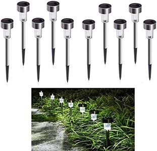 EZONEDEAL Solar Lights Outdoor Garden Led Light, Outdoor Landscape Lights Stainless Steel for Pathway,Lawn, Patio, Yard,Path,Walkway Decoraiton (10PCS - Cool White)