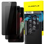 QUESPLE Samsung Galaxy S21 Ultra Privacy Screen Protector [2+2 Pack], Anti-Spy Full Coverage Samsung S21 Ultra Tempered Glass Screen Protector Film, Anti-Scratch/High Sensitivity/Case Friendly