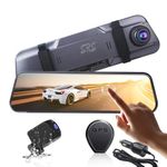 SRS 10" 2.5K UHD Touch Screen WiFi Dashcam Full Set with Inbuilt Battery GPS Hardwire Kit 2.4G WiFi File Transfer GSensor Crash Protection Loop Recording 128GB MicroSD Support