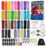 550 Paracord Combo Kit with Instruction Book - 36 Colors Multifunction Paracord Ropes and Complete Accessories for Making Paracord Bracelets, Lanyards, Dog Collars (36Colors C)