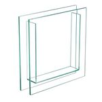 Royal Imports Flower Glass Vase - Flat Square Trim - 12"x12" Tall, Clear - Decorative Modern Floral Centerpiece Accent for Home Decor Living Room Bathroom, Kitchen, Shelf, Table, Entryway, Wedding