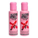 2x Crazy Color Semi-Permanent Hair Dye 2x 100ml (Fire Red)