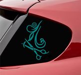 Slap-Art Hairdresser scissor hair barber salon stylist beauty Vinyl Decal Sticker (Teal)