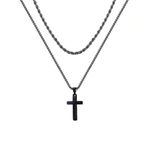 Salty Halloween Theme Jewellery | Dual Chic Cross Neck Chain | Adjustable Necklace | Spooky Designs | Fancy & Stylish | Horror Fashion Jewelry | Halloween Accessory