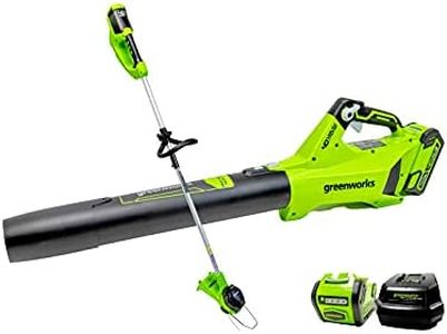 Greenworks 40V 12-Inch String Trimmer + Jet Blower, 4.0 AH Battery and Charger Included