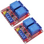 PENGLIN 2PCS 2 Channel 5V Relay Module with Optocoupler High or Low Level Trigger Expansion Board for Raspberry Pi Arduino