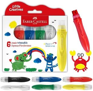 Faber-Castell Little Creatives Jumbo Washable Squeezing Paint Brushes – Pack of 6 (37-010230)