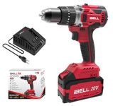 Ibell One Power Series Cordless Impact Drill Brushless Aluminum Chuck Bd20-80 20V 80Nm 4Ah Battery & Charger - Black