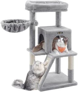 Feandrea Cat Tree Tower, Widened Perch for Large Cats, Light Grey PCT51WV1