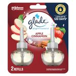 Glade PlugIns Air Freshener Refill, Scented and Essential Oils for Bathroom and Home Fragrance, Apple Spice Swirl, 2 Refills (Packaging May Vary)