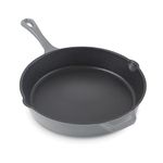 Zakarian by Dash 11 Inch Nonstick Cast Iron Skillet, Titanium Ceramic Coated Frying Pan, Grey