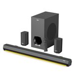 VW Aura Bar | 300W Soundbar | 5.1 Channel Home Theatre | 6.5" subwoofer | Multiple Connectivity & Sleek Design | Stylish Remote & LED Display (Black)