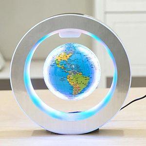 YANGHX Levitation Floating Globe 4inch Rotating Magnetic Mysteriously Suspended in Air World Map Home Decoration Crafts Fashion (Blue)