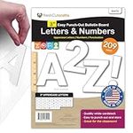 209 Pcs 3 in. White Bulletin Board Letters & Numbers, Capital Letters, Numbers, Punctuation, US Made Card Stock Punch Out Letters for Poster, Bulletin Board, Classroom - Precut Letters & Numbers