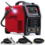 ARCCAPTAIN TIG Welder AC/DC 200Amp with Pulse, Aluminum TIG Welder 110V/220V TIG Welder with Square/Triangular Wave/Stick/MMA/Spot 7 in 1 MultiProcess Welding Machine