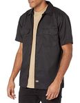 Dickies Men's Short Sleeve Flex Work Shirt, Black, XX-Large