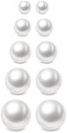 Charisma 5 Pairs Women Faux Pearl Round Stud Earring Jewelry Charming Hypoallergenic Ear Studs Assorted Mixed Size Set