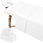 4 Set Microfiber Massage Table Sheets,Each Set 3 Piece Include Massage Table Cover,Fitted Sheet and Face Rest Cover,Fits Standard Massage Table Sheets for Salon Spa Massage Studios-White