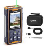 CIGMAN Green Laser Measure Device CD-120G, 4X Zoom Camere Position 120m/393 ft Laser Distance Meter, Portable Laser Measurement Tool, LCD Display, High Accuracy Laser Tool, Rechargeable Battery