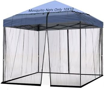 10x10 Mosquito Netting for Patio Camping Gazebo/Pop Up Canopy Tent,Double Door Side Screen Easy Installation Black（Only Mosquito Net No Frame） (Around 10x10FT)