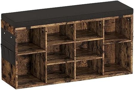 GAOMON Entryway Shoe Bench for Storage with Foam Pad Seating Cushion,Shoe Rack with Adjustable Shelf for Entryway,Living Room,Hallway,Bedroom Mudroom, Closet and Garage (Rustic Brown, 41 Inches)