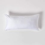 HOMESCAPES White Organic Cotton Euro Size Pillowcase 40 x 80 cm 400TC 600 Thread Count Equivalent Pillow Case with Zip Pack of 2