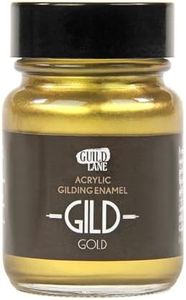 Guild Lane - Super GILD Acrylic Gilding Enamel Paint - Liquid Gold - Furniture, Metal, Glass, Wood, Plastic, Ceramics & More - Water-Based Metallic Paint - 30ml Jar