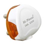 Hi-PLASST PINS N PLUGS Top Round Sturdy Model 6A/16 A 3 PIN Plug for Refrigerator, Washing Machine, Geysers, Mixer Grinder, Blenders, Coolers (White and Orange)