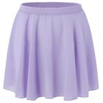 Deesorxin Ballet Skirt for Girls Pull On Dance Wrap Skirt Elastic Sheer Dance Costumes for Toddler Girls Teen Purple S