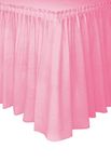 Solid Lovely Pink Plastic Rectangular Table Skirt (73cm x 4 meters) 1 Count - Easy Assembly and Reusable, Elegant & Versatile Party Decor